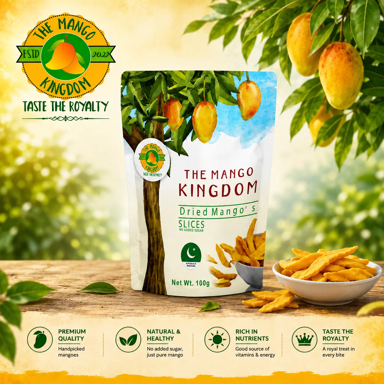 Chaunsa Dry mango Slices 400g 4 dry mango slices packet