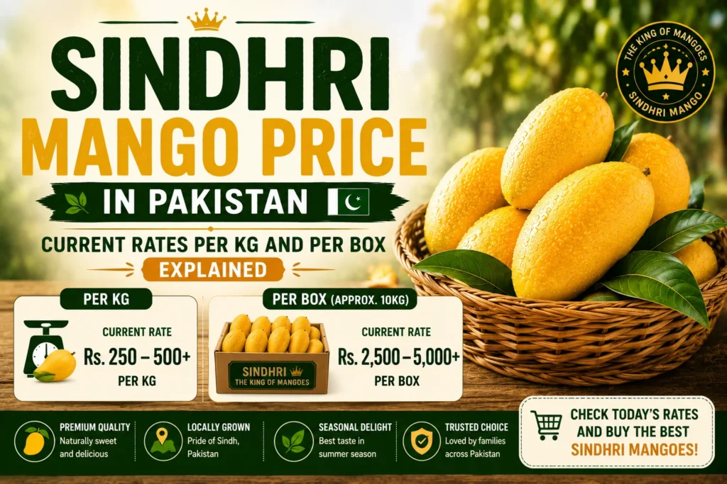 [Download the WEBP file](sandbox:/mnt/data/sindhri-mango-price-pakistan.webp) **Alt Text:** Sindhri mango price in Pakistan per kg and per box guide