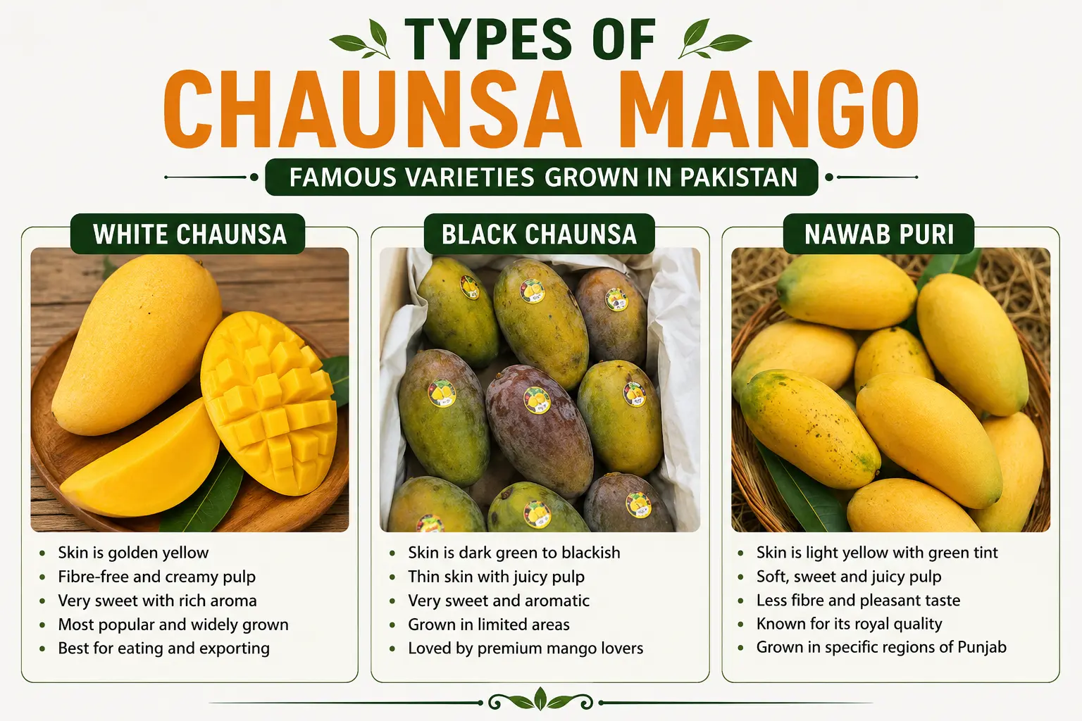 Types of Chaunsa Mango in Pakistan – White Chaunsa, Black Chaunsa & All Varieties Explained 1 types of chaunsa mango in pakistan